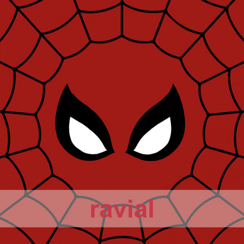 MASCARADA. Tejido de popelin. Estampado Spiderman 18cm. x 16 cm.