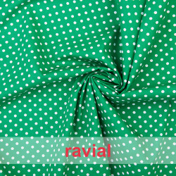 HARU. Printed cotton fabric with polka dot print (4 mm.).
