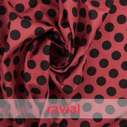 HARU. Printed cotton fabric with polka dot print.