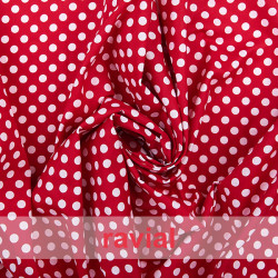 HARU. Printed cotton fabric with polka dot print.