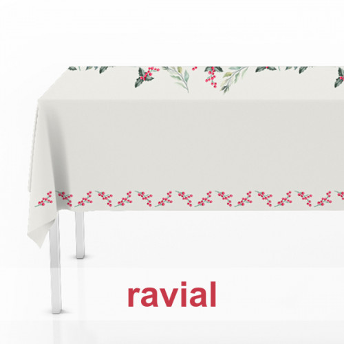 HM-MARADA. Stain resistant polyester fabric. Tablecloth with Christmas print.