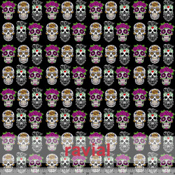 MASCARADA. Poplin fabric with skull print: height 4,40cm. and width 3,50cm. For sanitary material.