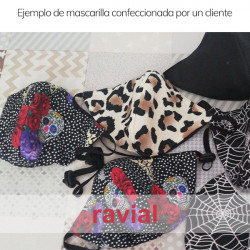 MASCARADA. Poplin fabric with spider print. For sanitary material.