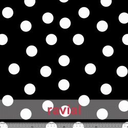 KIRA. Soft satin fabric with polka dot print (3,50 cm.).