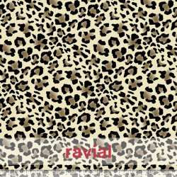 R-D-STRECH ESTP. Tissu en polyester avec imprimé léopard (petit).