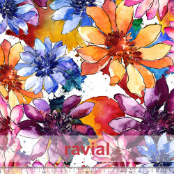 OLALLA. Drape fabric with big floral pattern.