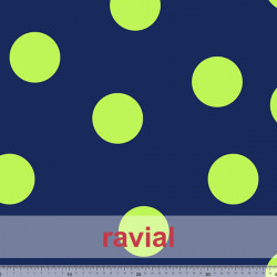 OLALLA. Drape fabric with polka dot pattern of 7 cm.