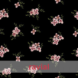 SERENA. Drape crêpe fabric with floral print.