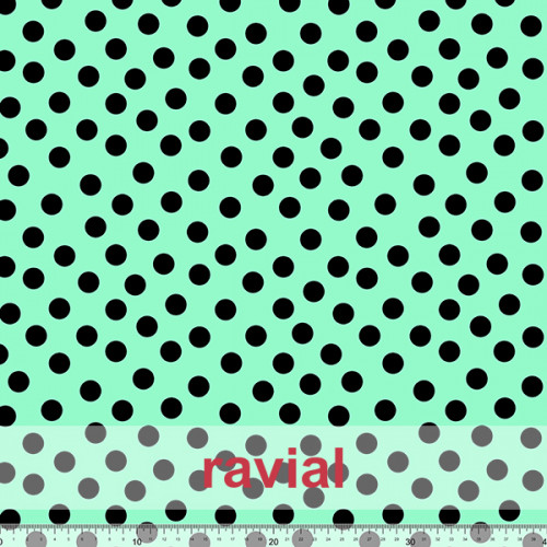 D-STRECH ESTP. Strech fabric with polka dot print (1,50 cm).