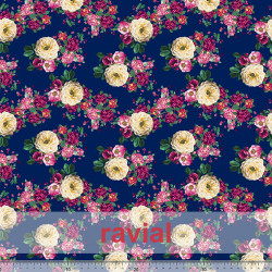 GUAJIRA. Soft techno-peach bi-elastic fabric, with floral print.