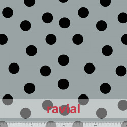 TOLOX. Drape crepe fabric with printed polka dots (3,50 cm).