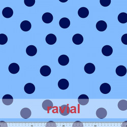 TOLOX. Drape crepe fabric with printed polka dots (3,50 cm).