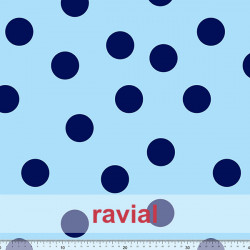 TOLOX. Drape crepe fabric with printed polka dots (4,50 cm).