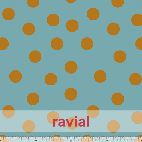 GARIT. Tejido fino estampado, tipo georgette, con lunares de 7 cm.