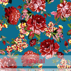 GARIT. Thin printed fabric, similar to georgette, with floral pattern.