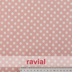 SILVIA. Linen fabric, polka dot print.