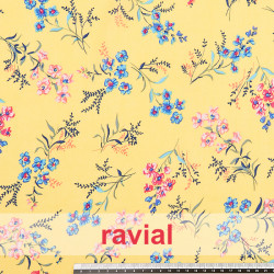 FACTORY-N. Thin and drape viscose fabric. Floral print.