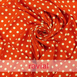 FACTORY-N. Thin and drape viscose fabric. Polka dot print (9 cm).