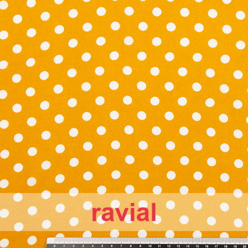 FACTORY-N. Thin and drape viscose fabric. Polka dot print (9 cm).