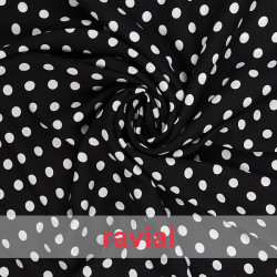 FACTORY-N. Thin and drape viscose fabric. Polka dot print (9 cm).