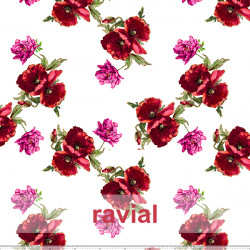 D-PARAYAS ESTP. Floral printed knitted fabric, commonly used for rehearsal skirts.