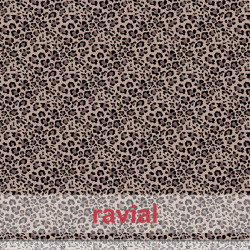 Tejido techno-peach bi-elástico suave. Estampado de leopardo (pequeño 1,50 cm).