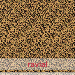 Tejido techno-peach bi-elástico suave. Estampado de leopardo (pequeño 1,50 cm).