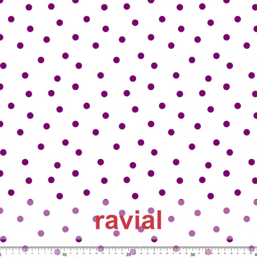 Tela de gasa fina. Estampado de lunares 1cm.