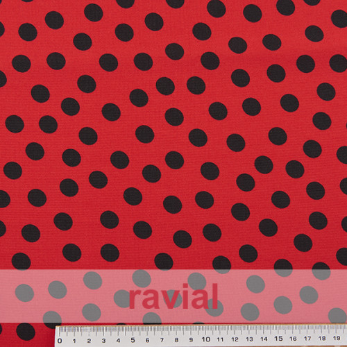 BASICO STRECH EST. BULERIA PQ. Tejido de poliéster. Estampado de lunares pequeños de 1,30 cm.OEKO-TEX Standard 100