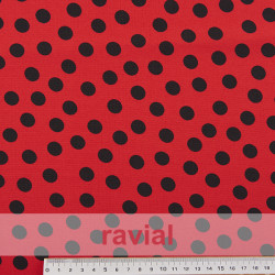 BASICO STRECH EST. BULERIA PQ. Tejido de poliéster. Estampado de lunares pequeños de 1,30 cm.OEKO-TEX Standard 100