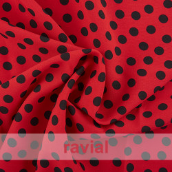 BASICO STRECH EST. BULERIA PQ. Tejido de poliéster. Estampado de lunares pequeños de 1,30 cm.OEKO-TEX Standard 100
