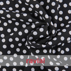BASICO STRECH EST. BULERIA PQ. Polyester fabric. Small polka dot print 1,30 cm