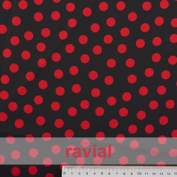 BASICO STRECH EST. BULERIA PQ. Polyester fabric. Small polka dot print 1,30 cm