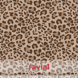 Tejido elástico especial ropa de baño. Estampado animal print de leopardo (4 cm).
