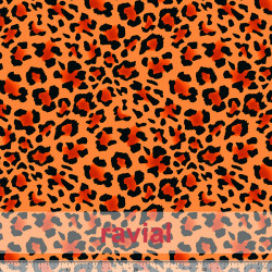 Tejido elástico especial ropa de baño. Estampado animal print de leopardo (4 cm).