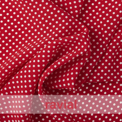 NATASHA  TOPO PQ. Tissu crêpe avec beaucoup de tombé, parfait pour robes de flamenco. Imprimé à pois fins petits de 0,40 cm.