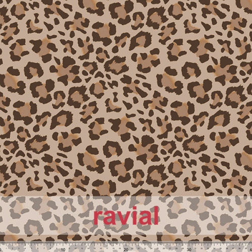 Tela de crespón con mucha caída. Estampado animal print de leopardo (4,00 cm.)