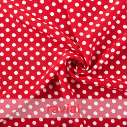 NATASHA TOPO MD. Drape crêpe fabric, for flamenco dresses. Polka dot print 0,80 cm.
