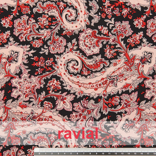 Tejido de gasa con estampado de cachemir.