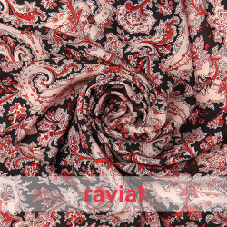 Tejido de gasa con estampado de cachemir.