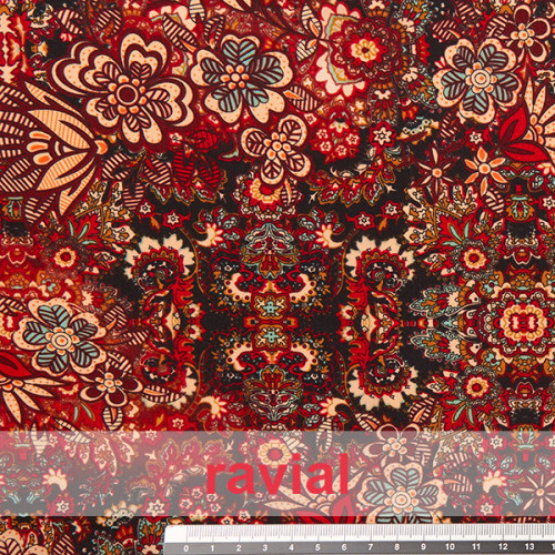Tejido de gasa con estampado de cachemir.