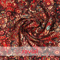 Tejido de gasa con estampado de cachemir.