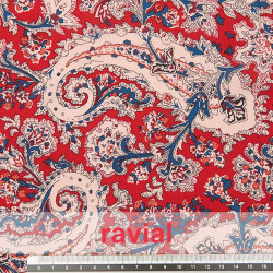 Tejido de gasa con estampado de cachemir.