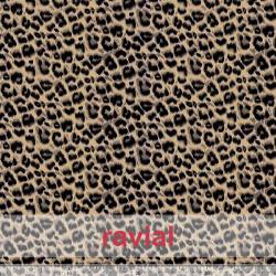 Tejido doble georgette. Estampado animal print (leopardo "Yatra")