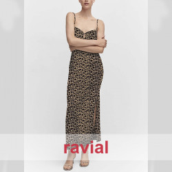 Tejido doble georgette. Estampado animal print (leopardo "Yatra")