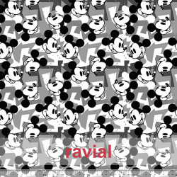 Tejido de poliéster con estampado Mickey.