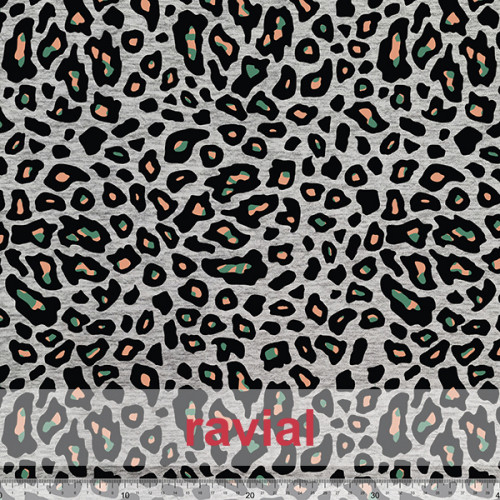 Tejido de punto tricot. Estampado animal print (tigre).