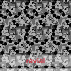 Tejido de punto tricot. Estampado de Mickey.
