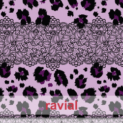 Tejido techno-peach bi-elástico suave. Estampado animal print de leopardo con cenefa.