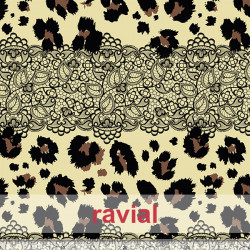Tejido techno-peach bi-elástico suave. Estampado animal print de leopardo con cenefa.